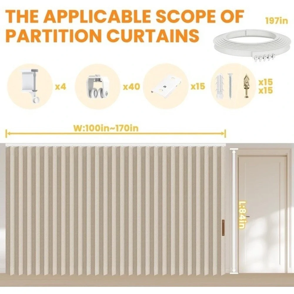 AJAZZ 100% Blackout Curtians For Sliding Glass Door Extra Wide Curtains For Pati